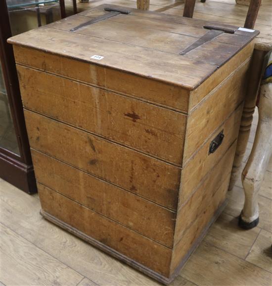 A pine grain storage chest, H.76cm